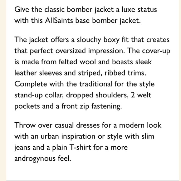 AllSaints Base Bomber Jacket in Smoke Orange/Oyster *BNWT Box Included* - Picture 13 of 14